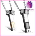 wholesale unique design stainless steel couple pendant
